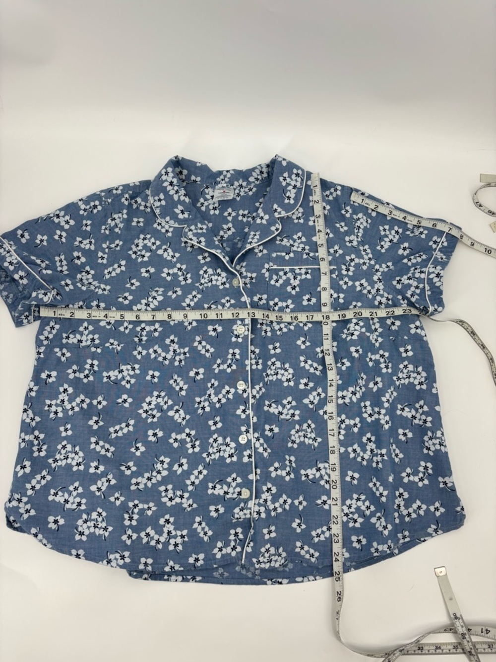 Draper James Land End Floral Chambray Pajama Set - Picture 14 of 16